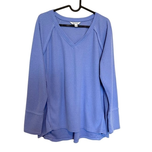Wildfox Haley Periwinkle Brushed Long Sleeve Top Size Medium - Picture 2 of 8
